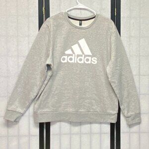 Adidas Golf Crew Neck Sweatshirt Pull Over Screen Print Adidas Grey Fleece XL